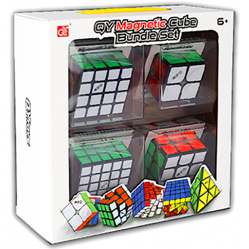 Qiyi combo set de 4 cubos magnéticos (2x2, 3x3, 4x4, 5x5)