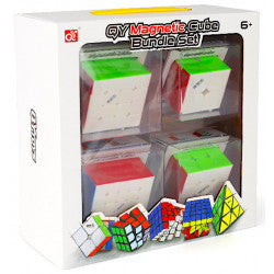 Qiyi combo set de 4 cubos magnéticos stickerless (2x2, 3x3, 4x4, 5x5) mi