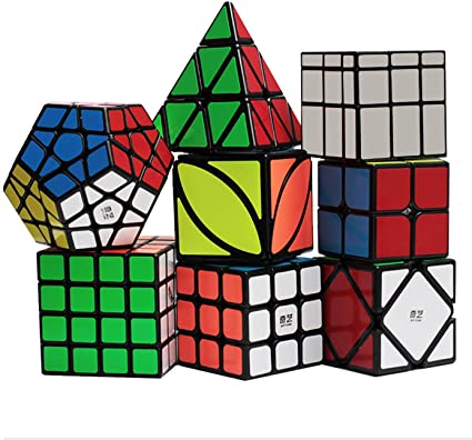 Qiyi combo set de 8 cubos (2x2, 3x3, 4x4, Mirror, Pyraminx, Megaminx, Skewb, Ivy)