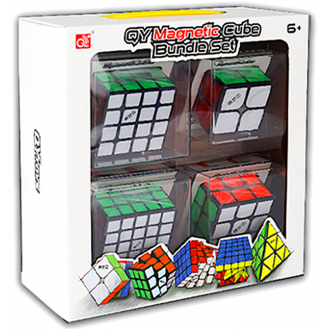 Qiyi combo set de 4 cubos magnéticos (2x2, 3x3, 4x4, 5x5)